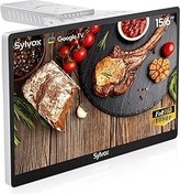 Resim SYLVOX 15,6 inç Mini Smart TV, Google TV DVB-C/T2/S2 +/-45° döndürülebilir, 1080P Full HD televizyon, 12 V TV, mutfak, yatak odası, karavan için, chromecast Google Assistant Netflix, Prime Video 