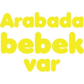 Resim Arabada Bebek Var Sticker 17X17 cm Sarı 