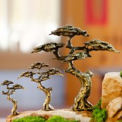 Resim Çekici Mini Çam Ağacı Figürü - Bakır Alaşımı, Bonsai & Ev Dekoru İçin Mükemmel, İç/Dış Mekan Kullanımı İçin Çok Yönlü 