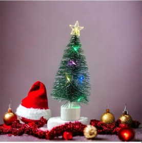 Resim Vıp Kalite Renkli Led Işıklı Mini Çam Ağacı İğne Dallı Çam Ağacı Noel Ağacı Yılbaşı Ağacı Işıklı 