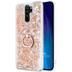 Resim Xiaomi Redmi Note 8 Pro Kılıf Glitter Liquid Holder Gold 