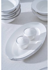 Resim Acar Corine Silver 6 Kişilik 29 Parça Yemek Takımı Beyaz 