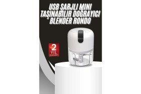 Resim Krm Mini Doğrayıcı Rondo Taşınabilir Mini El Blender Paslanmaz Çelik Krm 