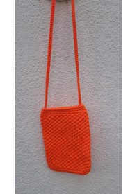 Resim Artepieza El Yapımıturuncu Örgü Telefon Çantası, Handmade Tasarım Çanta-el Örgüsü Kadın Cep Telefonu Çantası Turuncu 