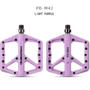 Resim motosergen Promend Renkli Platform Pedal MTB Freeride Kaymaz Rulmanlı Plastik Pedal Ultra Hafif Açık Mor Renk 