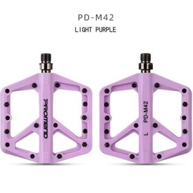 Resim motosergen Promend Renkli Platform Pedal MTB Freeride Kaymaz Rulmanlı Plastik Pedal Ultra Hafif Açık Mor Renk 
