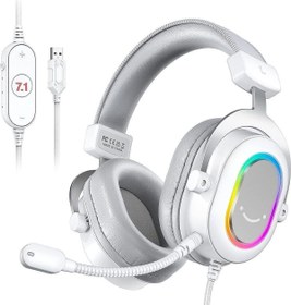 Resim Fifine Ampligame H6 Beyaz Rgb 7.1 Mikrofonlu Oyuncu Kulaklık - Yayıncı Kulaklık 