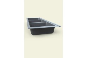 Resim Mutfak Çekmece Içi Kaşıklık, Antrasit Üç Bölmeli Modül 16CM x 48CM 
