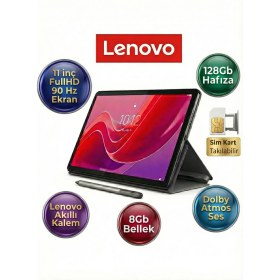 Resim Lenovo 11 Inç 8gb Ram 128GB Sim Kartlı Tablet - Fullhd 90Hz IPS Ekran,dolby Atmos Ses, Çizim Kalemi ve Kılıf Hediyeli 