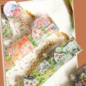 Resim 1 Rulo Bant Dream Town Serisi Ev Manzara Deseni Hediye Ambalaj Bandı Çeşitli Sahnelere Uygun, Karalama Defteri Sticker'ları Albüm Dekorasyonu, Cep Telefonu Kılıfı Su Bardak Sticker'ları Not Defteri Aksesuarları Çöp Kova Dekorasyonu Sticker'ları, Karalama Defteri Malzemeleri, El Sanatları ve El Yapımı Dekorasyon Sticker'ları 
