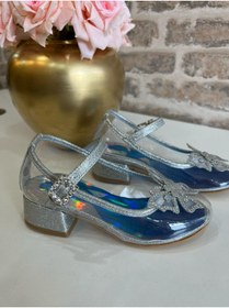 Resim ROSE SHOES KİDS PRENSES CAM GÖRÜNÜMLÜ KELEBEKLİ TAŞLI BARETLİ ABİYE AYAKKABI 