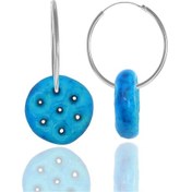 Resim Gümüş Yedi Delikli Süryani Nazarlığı Halka Küpe 