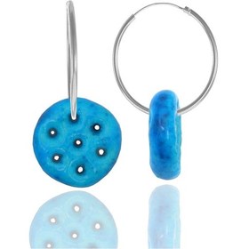 Resim Gümüş Yedi Delikli Süryani Nazarlığı Halka Küpe 