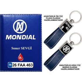 Resim Plakanıza Özel Mondial Logolu Lacivert Ruhsat Kabı Ve Anahtarlık 
