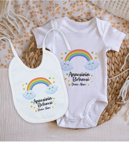 Resim Bitmeyenkartus Bk Kids Kişiye Özel Annesinin Bir Tanesi Tasarımlı Bebek Body Zıb Çok Renkli 