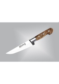 Resim Büro Ev Ofis Mutfağı İçin 14cm Sürmene İşi Ahşap Saplı El Yapımı Deri Yüzme Bıçağı 