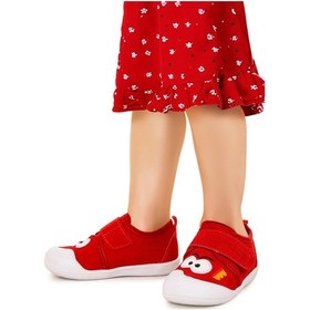 Resim Kiko Kids Cookie Cırtlı Kız Bebek İlk Adım Panduf Ayakkabı Kırmızı 
