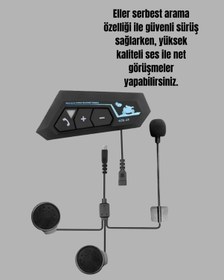 Resim Bt22 Kask Bluetooth Kulaklık Su Geçirmez Motosiklet İletişim Sist 