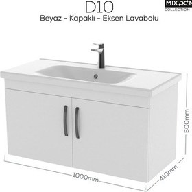 Resim Creavit D20 100 Cm Kapaklı Lavabo Dolabı Beyaz Melamin Kapak Beyaz 