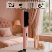 Resim Mioji Mio B1 Led Göstergeli 80°C-230°C 360° Dönebilir Sap Seramik Saç Düzleştirici Tarak - Pembe 