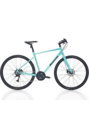Resim Bianchi Nirone 7 Disk Flatbar Acera 24 Vites 27 cm 28 Jant Celeste Yeşil Siyah Hybrid Şehir Bisikleti 