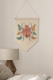 Resim Salon Duvar Dekoru, Pinterest Oda Dekoru, Boho Kanvas Flama Askılı Duvar Örtüsü Ve Süsü NO:496 - Renkli - 16 / 70 x 100 