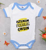 Resim Bitmeyen Kartuş Bk Kids Istemiim Fenalık Çıksın Tasarımlı Mavi Bebek Body Zıbın-1 