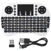Resim Mini Kablosuz Klavye Flymouse 2.4g Multimedya Dokunmatik Yüzeyli Dokunmatik Klavye Beyaz 