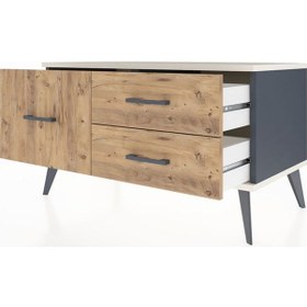 Resim Hyperion Şifonyer 3 Çekmeceli 88x44x48 Antrasit-aytaşı/çam Aytaşı/çam 
