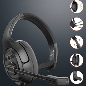 Resim Eksa H1 Mikrofonlu Ayarlanabilir Başlıklı Kulak Üstü Gürültü Önleyici Mono Bluetooth Kulaklık - Siyah 