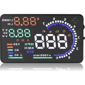 Resim HUD A8 5.5 İnç Head Up Display OBD Araç Bilgisi Cam Yansıtma Cihazı 