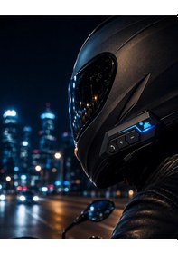Resim Evrensel Motosiklet Kask Bluetooth Kulaklık Uzun Pil Süreli Tasarım 