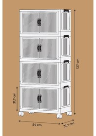 Resim Evle Katlanabilir Modüler Dolap 4 Lü 54 Cm X 31,7 Cm X 127 Cm Mavi 