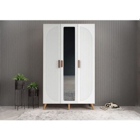 Resim Robe Membran 3 Kapaklı Portmanto Montaj Dahil Çam Beyaz 105 Cm 