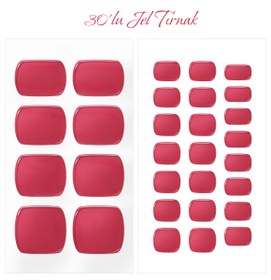 Resim Gelato Factory - Solar Cured Gel Pedi #PB*004 Tint Red * Jel Oje Bantı Takma Tırnak 30'lu AYAK için 