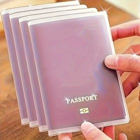 Resim 2/4 adet Dayanıklı Pasaport Tutucu, Çok Kart Yuvası, Çiziklere Dayanıklı Su Geçirmez Belge Koruyucu - Şeffaf 