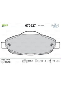 Resim ÖN FREN BALATASI TAKIM PEUGEOT 308 2007-2014 ARASI ( VALEO ) 