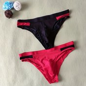 Resim 2 adet Seksi Erkek Örgü Üçgen Pantolon Tanga Şeffaf Üçgen Pantolon Külot, U-dışbükey Kese İç Çamaşırı, XS-S Bedenine Uygun, Ağırlık 49,9-74,84 KG 