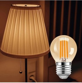 Resim G45 Rustik Led Ampul 4w E27 Duy 2700k Amber Cam Dekoratif Vintage 
