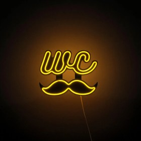 Resim Wc Erkek Neon Led 3d Baskı Amber 