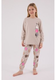 Resim Rolypoly Kız Çocuk Krem Pijama Takımı KREM 
