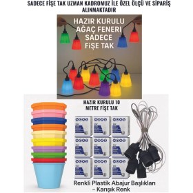 Resim Renkli Ahşap Fener Seti, Şık ve Sıcak Atmosfer Için 10'lu Paket 