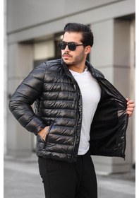 Resim Delpino Su Ve Rüzgar Geçirmez Şişme Siyah Erkek Mont 2253 Siyah 