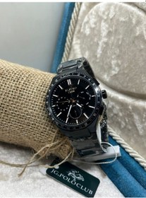 Resim Jg. Polo Club Erkek Kol Saati Fonksiyonel Çelik Kasa Siyah Siyah 