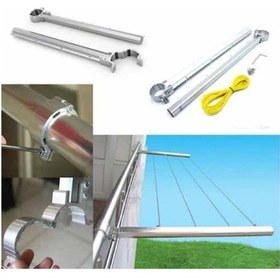 Resim Toptancı Kapında Cetinel Küpeşte Balkon Çamaşır Kurutma Askılığı Yuvarlak Çamaşır Askısı Gri 