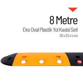 Resim İleri Trafik EKO Oval Hız Kesici, Plastik Yol Kasisi Set - 8 Metre 