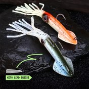 Resim Glow-in-the-Dark Squid Jig Balıkçılık Yemini İçeren Dahili Kurşun saç tokası - 1 adet, Tuzlu Su Balıkçılığı İçin Gerçekçi Karides Yem, Şükran Günü, Noel, Babalar Günü ve Yeni Yıl Hediyeleri İçin Mükemmel, Yumuşak Karides Şekli, TPE Malzeme, Gerçekçi Karides Tasarımı | Gerçekçi Karides Görünümü | Dahili Kurşun saç tokası, Karides Balıkçılığı 