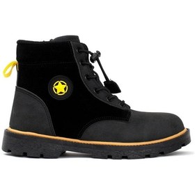 Resim Cool Alaca Siyah Erkek Çocuk Kauçuk Taban Kaymaz Bot Siyah 