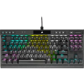 Resim Corsair K70 RGB TKL Cherry MX Red Switch İngilizce Mekanik Oyuncu Klavye 