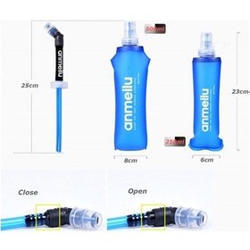 Resim Didadodo 500ml Yumuşak Matara Katlanabilir Su Isıtıcısı Su Şişesi Tpu İçecek Şişesi Koşu Bisiklet Yürüyüş Matarası Hidrasyon Şişesi-500ml Siyah Siyah 